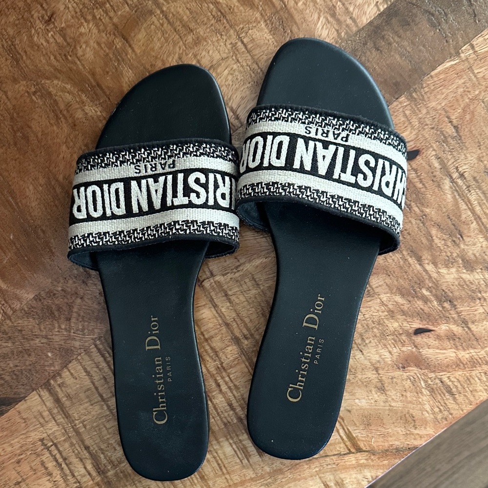Dior Black and Cream Sandals
